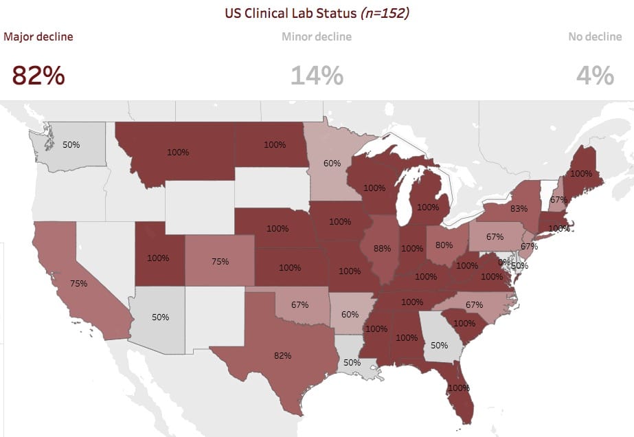 US Map of Clinical Labs